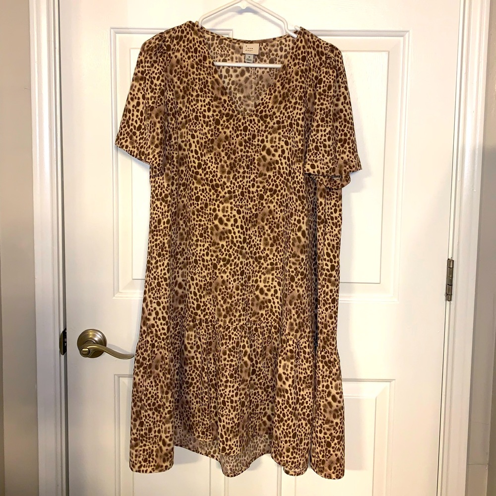A New Day leopard peplum dress